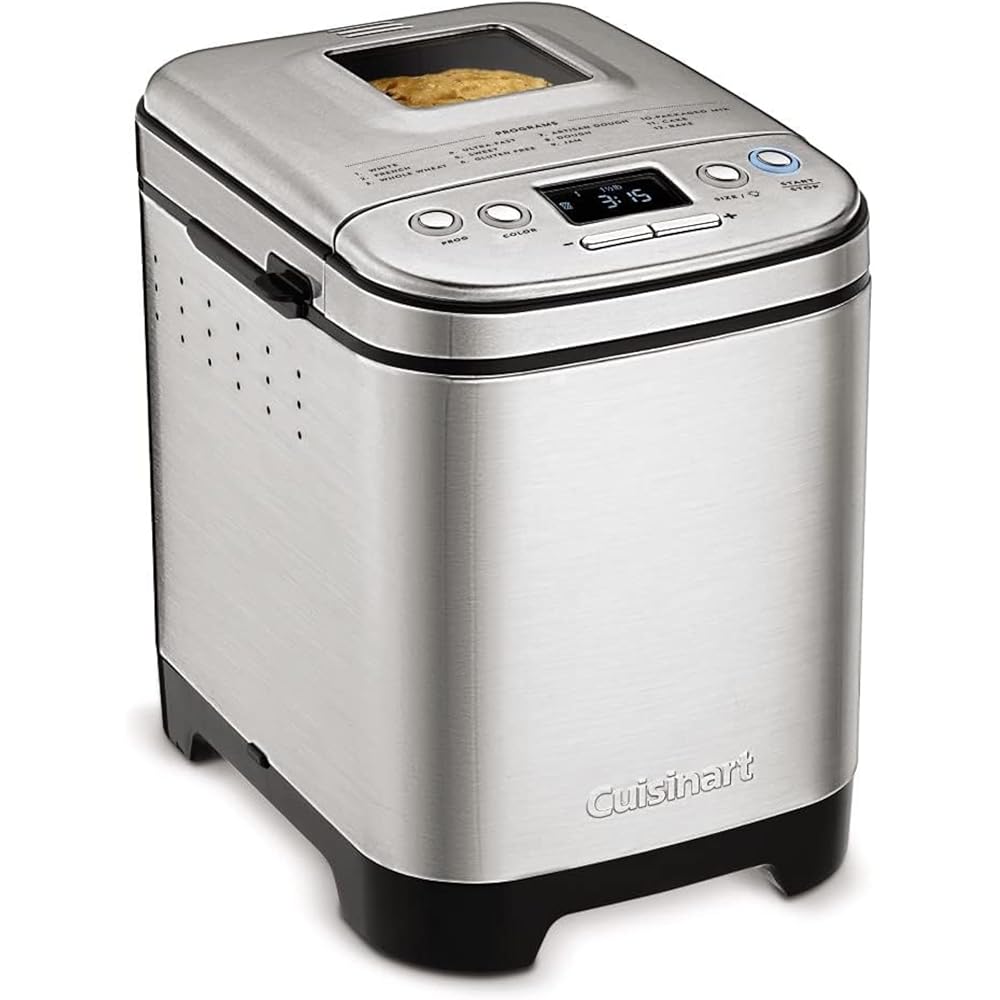 Cuisinart Bread Maker Machine, Compact and Automatic, Customizable Settings, Up to 2lb Loaves, CBK-110NAS: Home & Kitchen