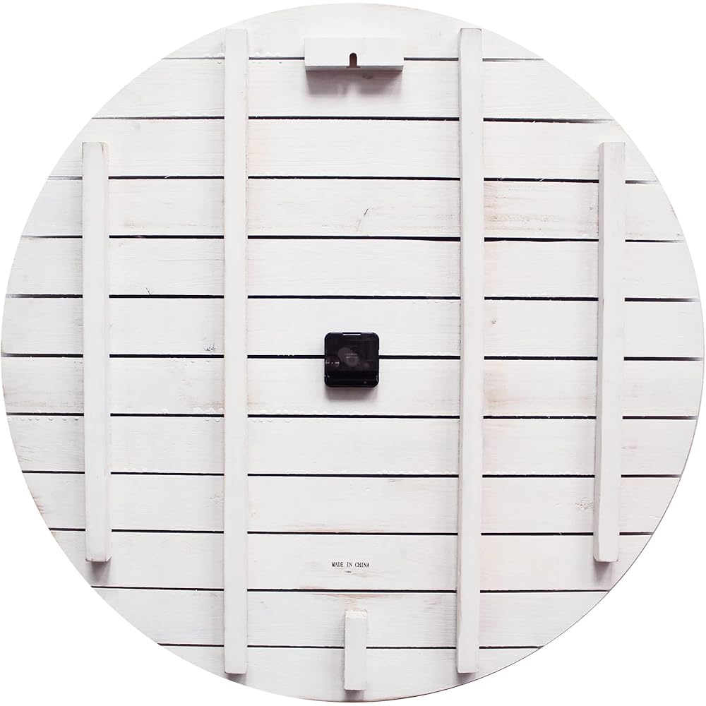 FirsTime and Co. Farmhouse Shiplap Wall Clock, American Crafted, White, Wood, 29 x 2 x 29 in White : Home & Kitchen