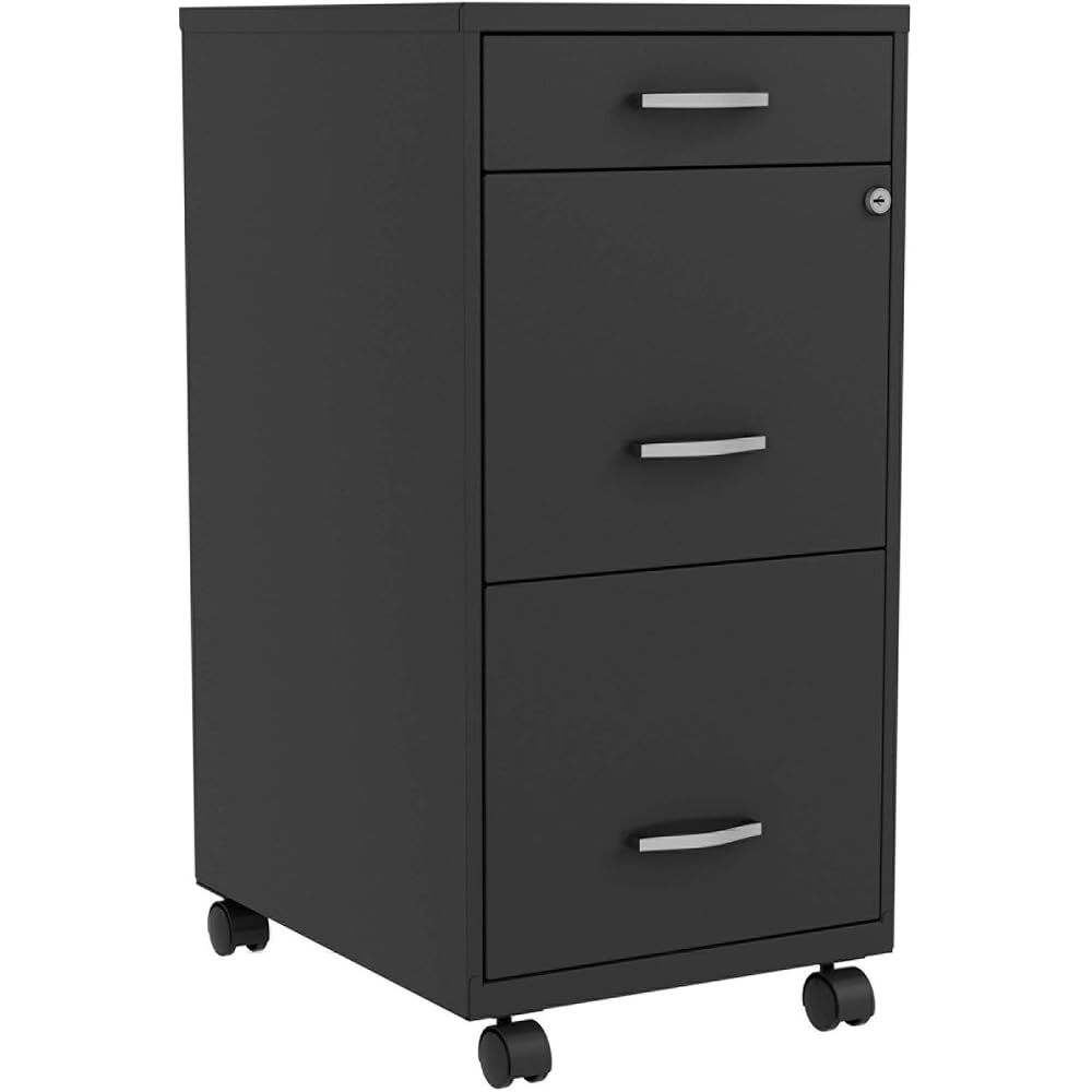 LYS SOHO Box/File/File 3-Drawer Mobile File Cabinet, Black : Office Products