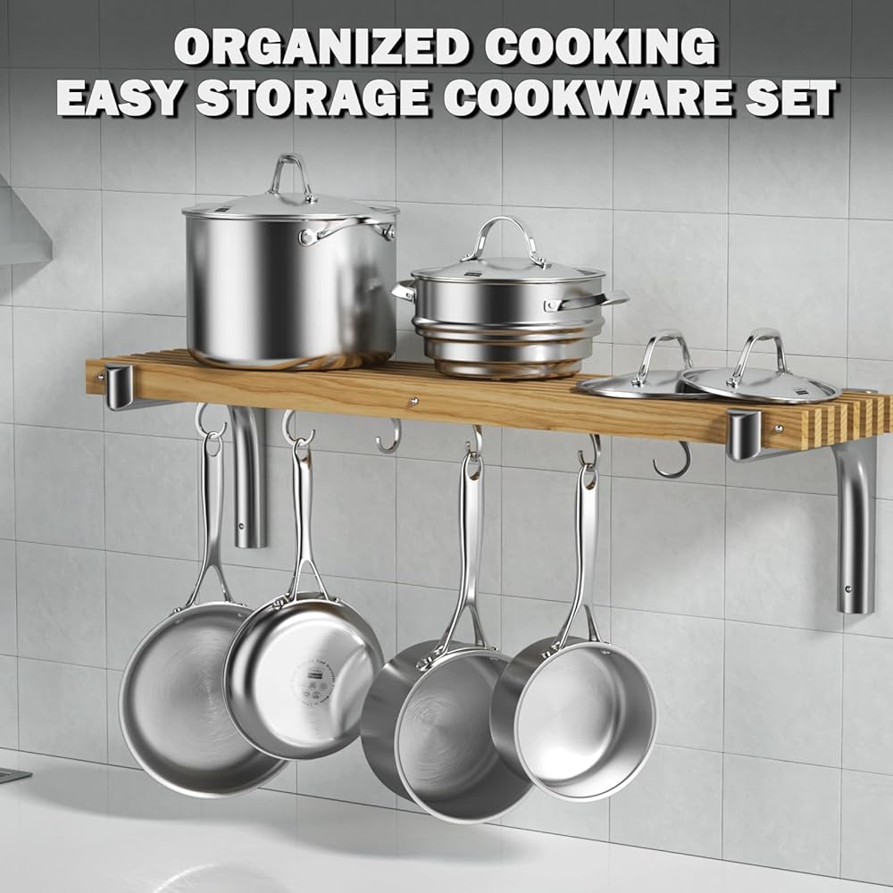 Cooks Standard Stainless Steel Kitchen Cookware Sets 10-Piece, Multi-Ply Full Clad Pots and Pans Cooking Set with Stay-Cool Handles, Dishwasher Safe, Oven Safe 500°F, Silver: Home & Kitchen