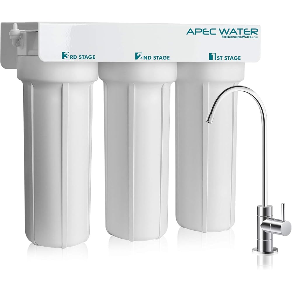 APEC Water Systems WFS-1000 Super Capacity Premium Quality 3 Stage Under-Sink Water Filter System -