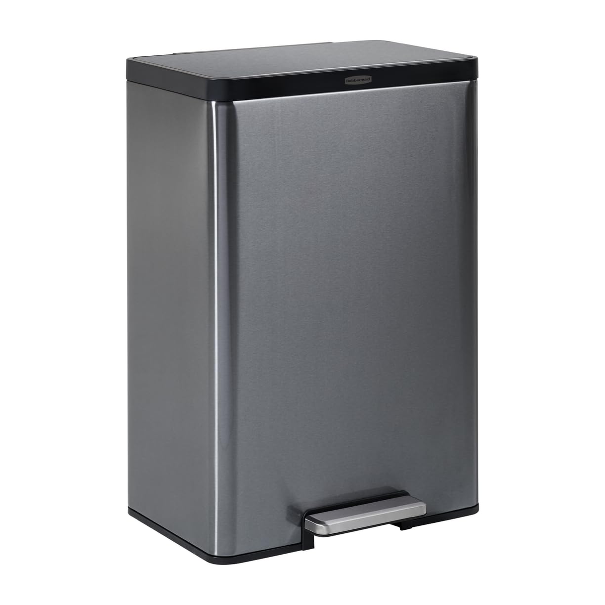 Rubbermaid Elite Stainless Steel Step-On Trash Can, 12 Gallon, Charcoal, Wastebasket for Home/Kitchen/Garage/Apartment/Office : Home & Kitchen