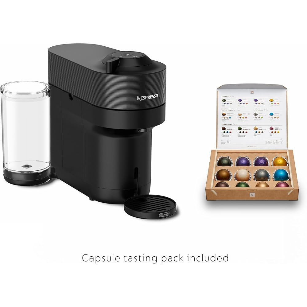 Nespresso Vertuo Pop+ Coffee and Espresso Machine by De'Longhi with Aeroccino Milk Frother, Liquorice Black: Home & Kitchen