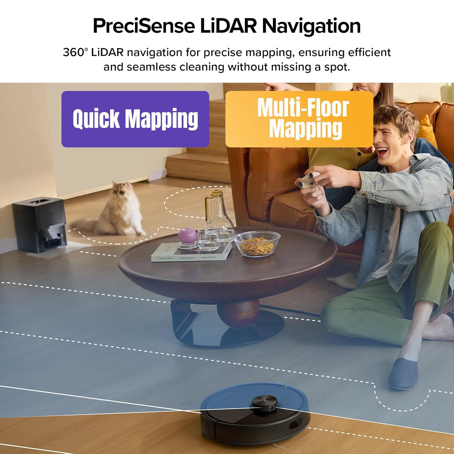 roborock Q7 M5+ Robot Vacuum and Mop, Upgraded from Q5 Max+, 7 Weeks Self-Emptying, 10000Pa Suction, Dual Anti-Tangle System, for Pet Hair & Carpet, PreciSense LiDAR Navigation, App Control, Black : Industrial & Scientific