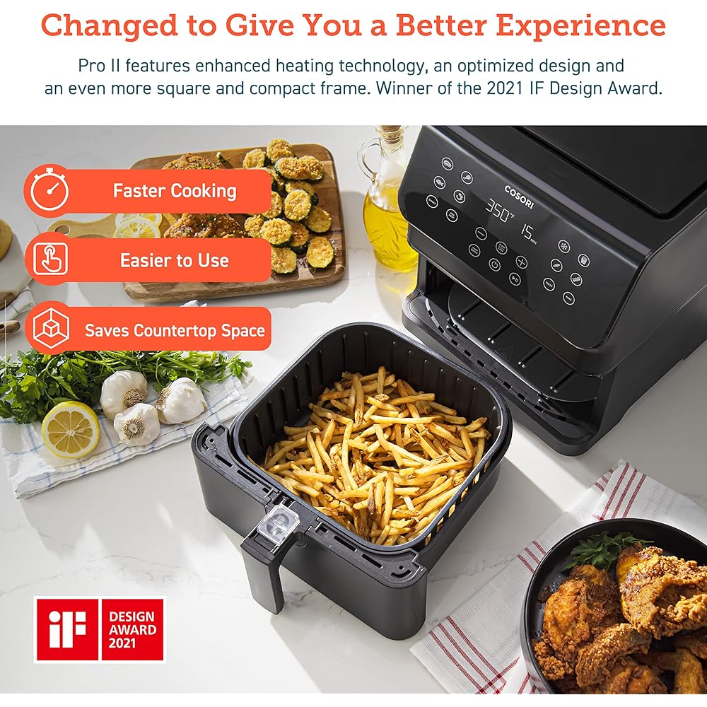 COSORI 12-in-1 Air Fryer 5.8QT, Toast, Bake, Nutrition Facts for 100+ In-App Recipes, AdaptIQ Tech Fast Cook, for Main & Side Dishes, Snacks, Leftovers, Detachable Square Basket, Dishwasher Safe : Home & Kitchen