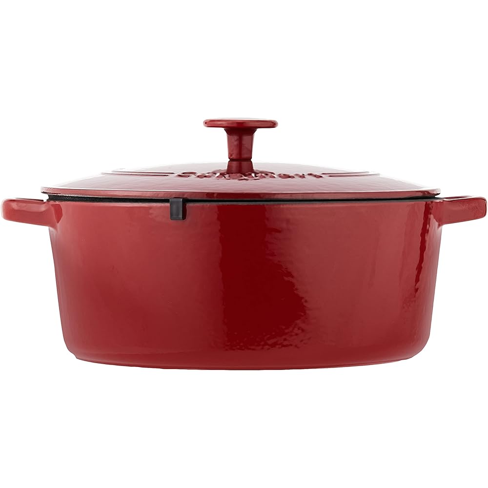 Cuisinart Chef's Classic Enameled Cast Iron Round Covered Casserole (Cardinal Red, 7- Quart): Cusinart Cast Iron: Home & Kitchen
