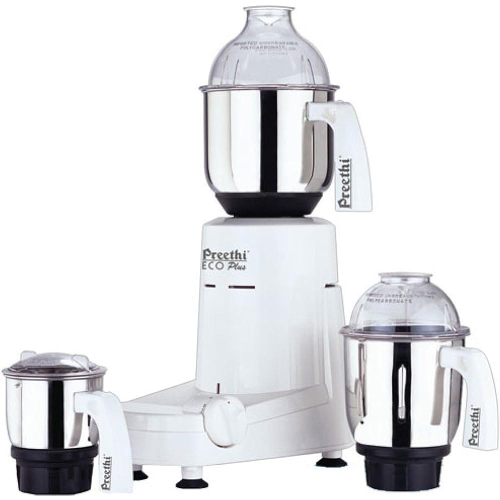 Preethi Eco Plus Mixer Grinder 110-Volt for use in USA/Canada, white, 3-jar: Home & Kitchen