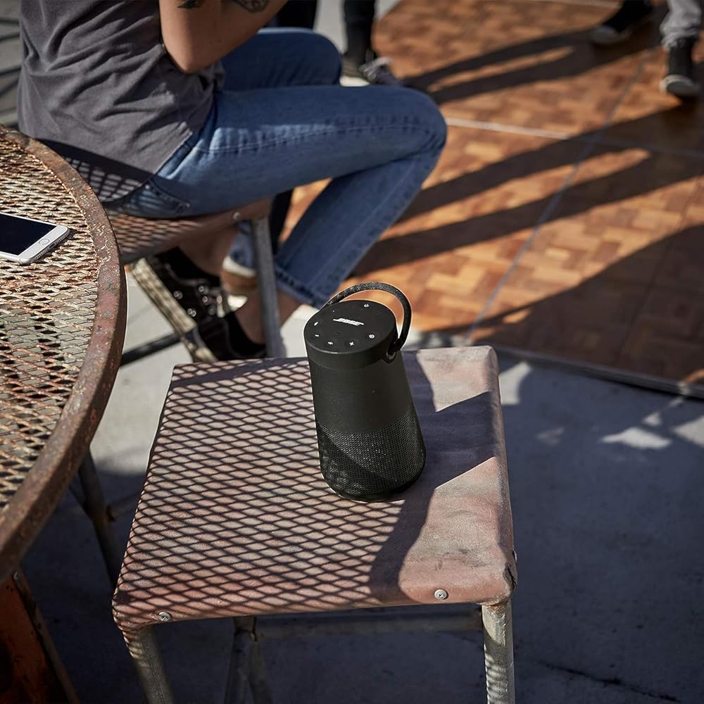 Bose SoundLink Revolve+ (Series II) Bluetooth Speaker, Portable Speaker with Microphone, Wireless and Water Resistant with 360 Degree Sound, Long Lasting Battery and Handle, Black