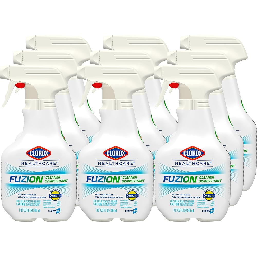 Clorox Healthcare Fuzion Cleaner Disinfectant Spray, 32 Fl Oz, Pack of 9 (Package May Vary) : Health & Household
