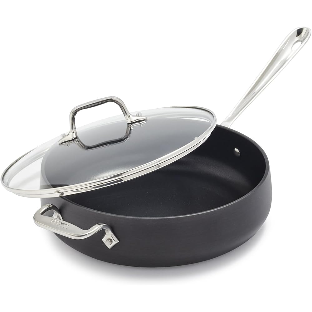All-Clad HA1 Hard Anodized Nonstick Sauté Pan 4 Quart Induction Oven Broiler Safe 500F Pots and Pans, Cookware Black: Home & Kitchen
