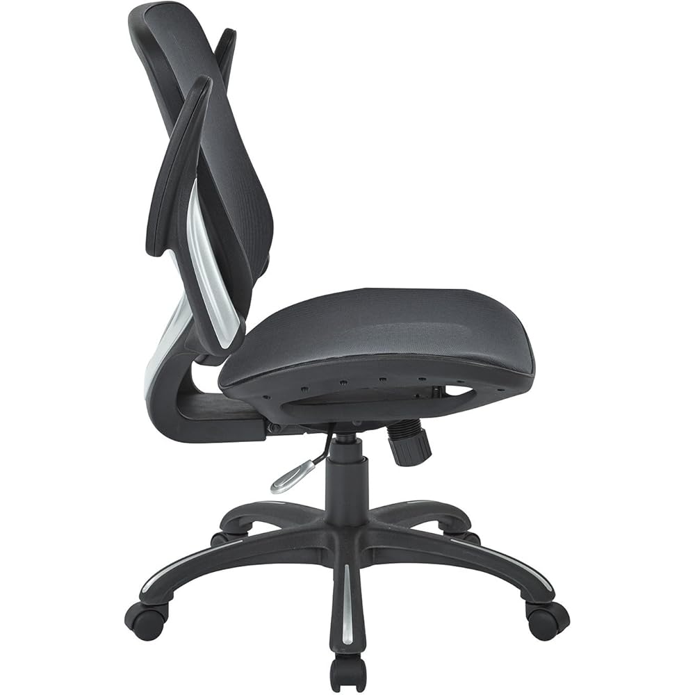 Office Star Ventilated Manager's Office Desk Chair with Breathable Mesh Seat and Back, Black Base, Black : Home & Kitchen