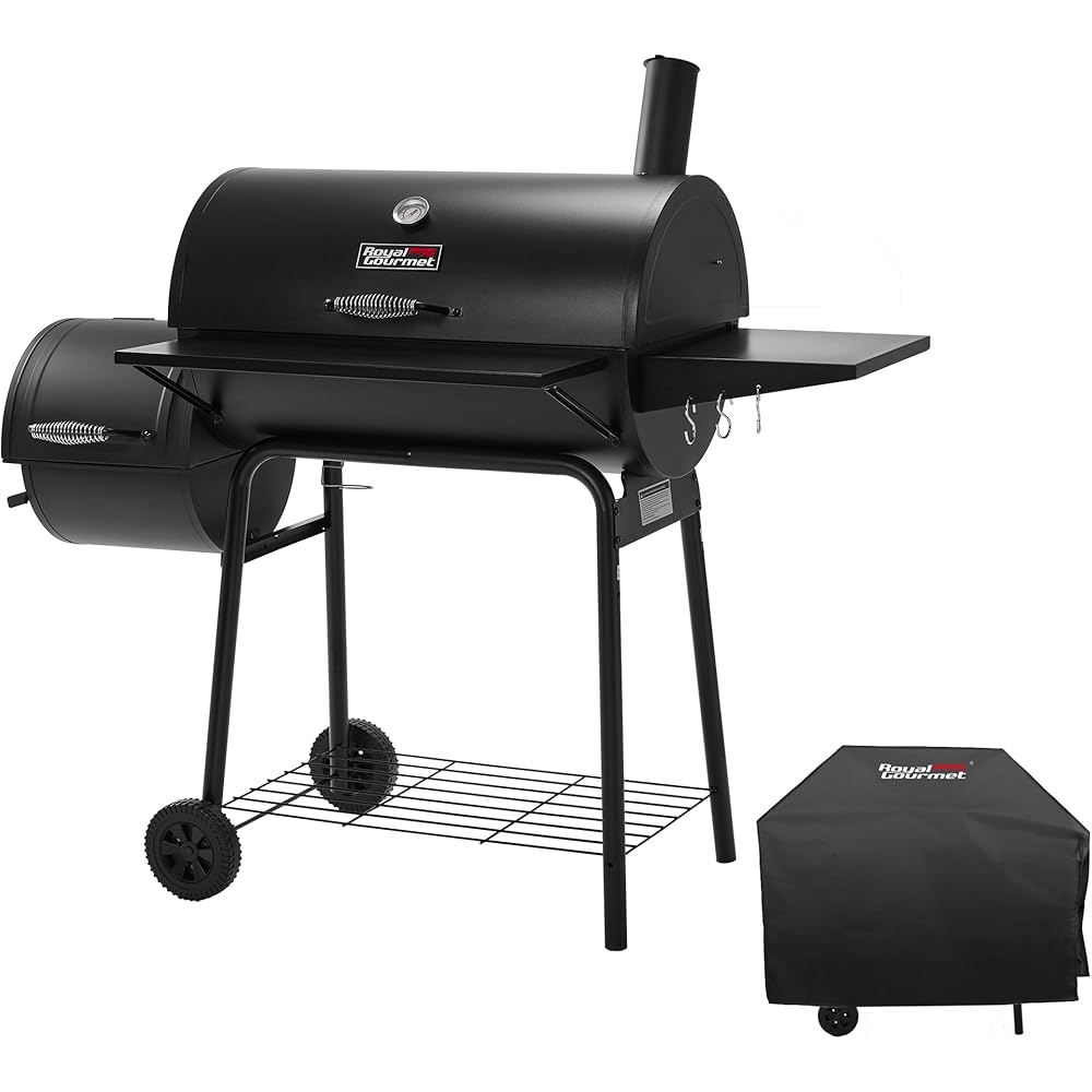 Royal Gourmet CC1830SC Charcoal Grill Offset Smoker with Cover, 811 Square Inches, Black, Outdoor Camping : Everything Else
