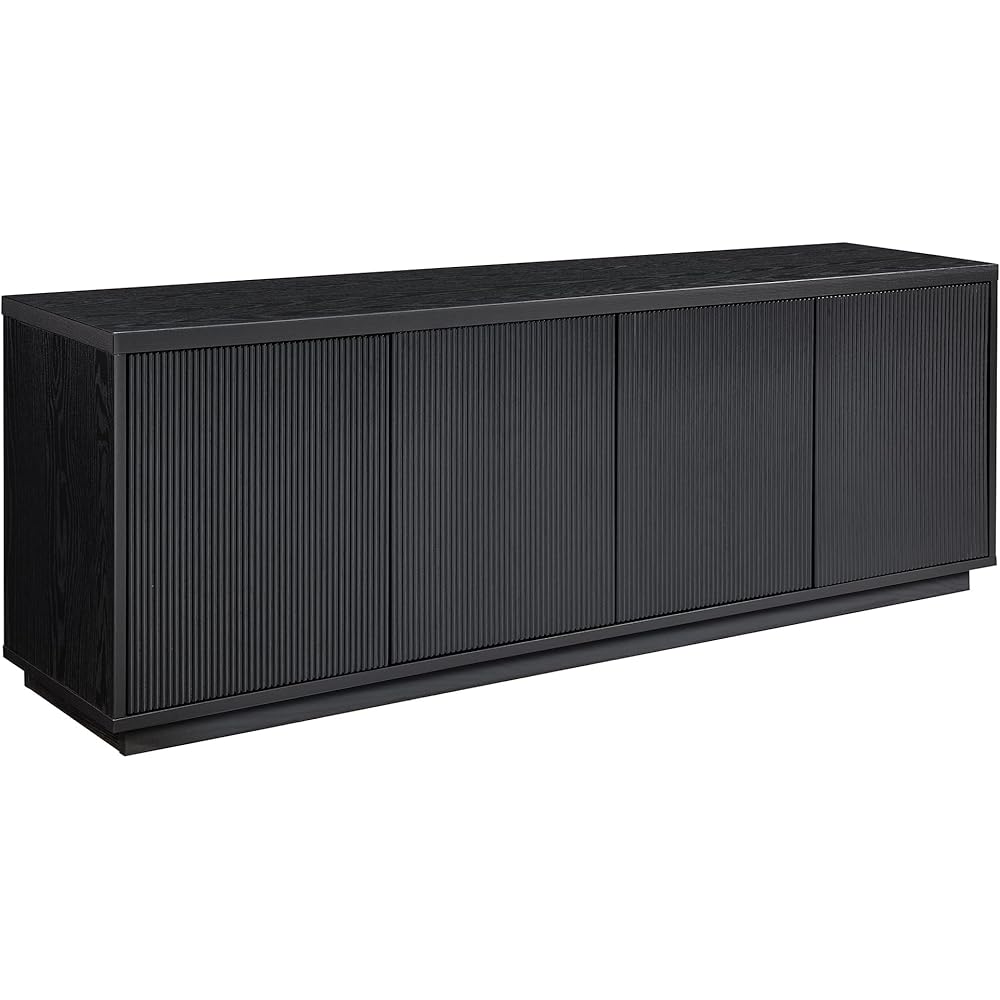 Henn&Hart Hanson, 70'' Rectangular TV Stand, Black Grain : Home & Kitchen