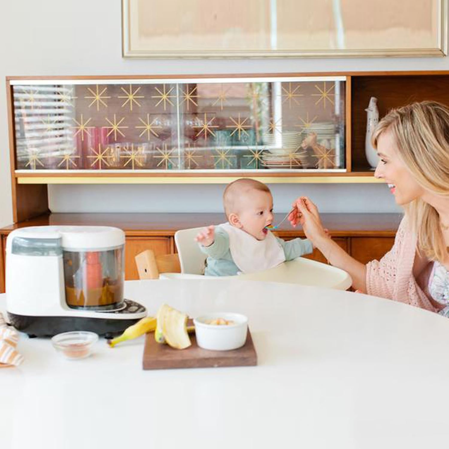 Baby Brezza One Step Baby Food Maker Deluxe – Auto shut Off, Dishwasher Safe Cooker and Blender to Steam + Puree Organic Food for Infants + Toddlers - Set of 3 Pouches + 3 Funnels : Home & Kitchen