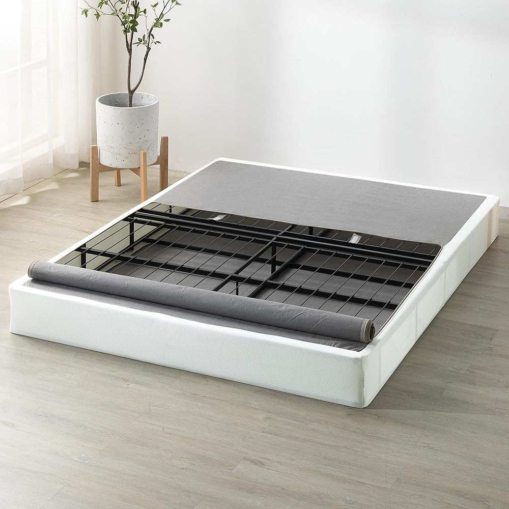 ZINUS 7.5 Inch Box Spring with Cover, No Assembly Mattress Foundation, Sturdy Metal Structure, Full, White : Home & Kitchen