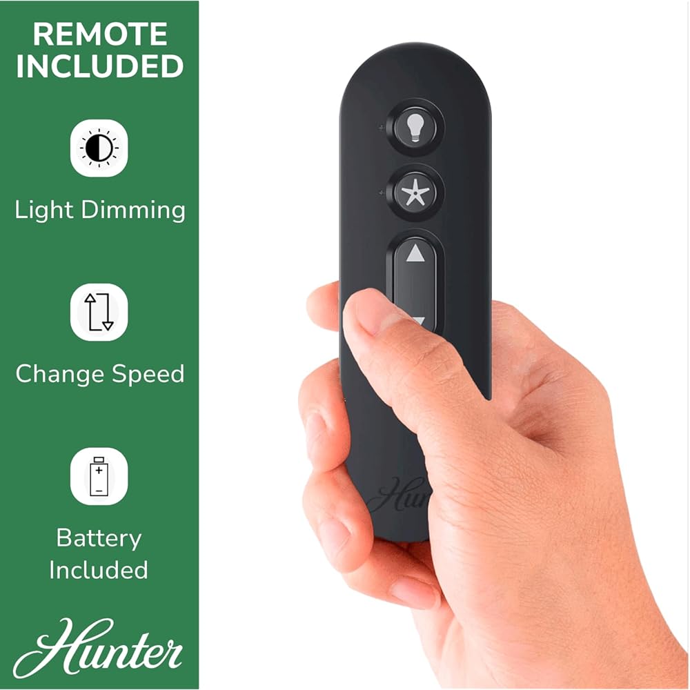 Hunter Fan Company, 54190, 52 inch Bennett Brushed Nickel Ceiling Fan with LED Light Kit and Handheld Remote