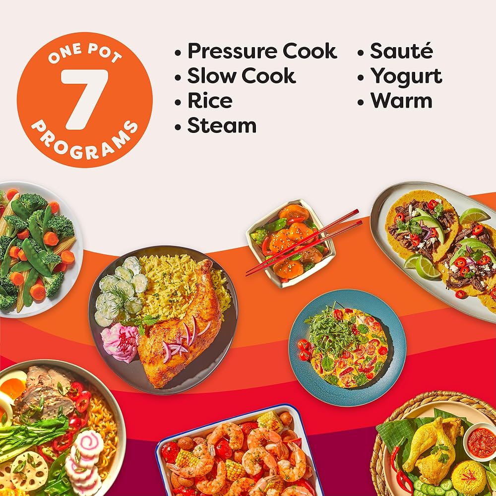 Instant Pot Duo 7-in-1 Electric Pressure Cooker, Slow Cooker, Rice Cooker, Steamer, Sauté, Yogurt Maker, Warmer & Sterilizer, Includes App With Over 800 Recipes, Stainless Steel, 8 Quart: Home & Kitchen