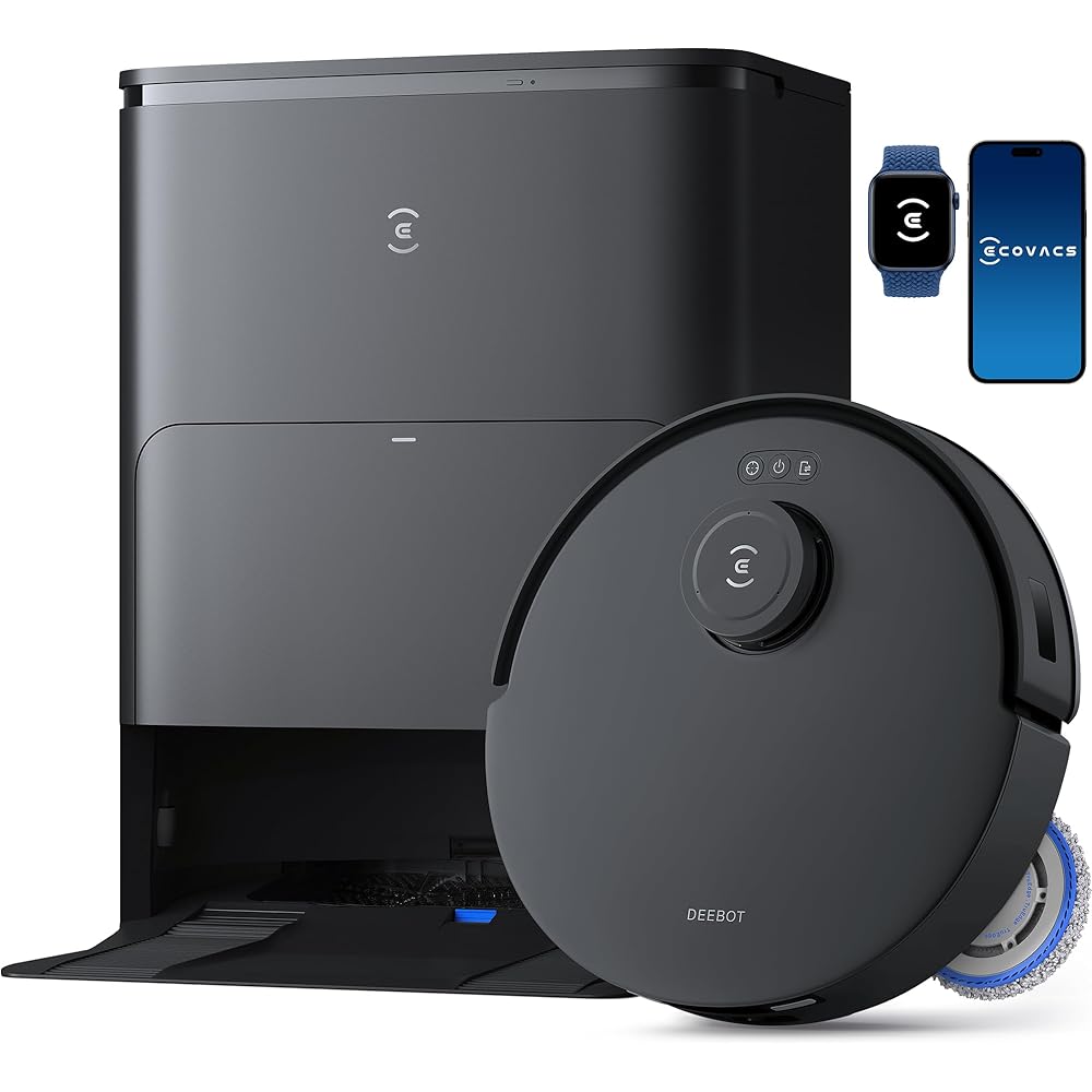 - ECOVACS DEEBOT T30S Robot Vacuum and Mop, 11000Pa, ZeroTangle Technology, TruEdge Adaptive Edge Mopping, Hot Water Mop Washing, Self-Emptying, Self Refilling, Auto-Mop Lifting, Obstacle Avoidance
