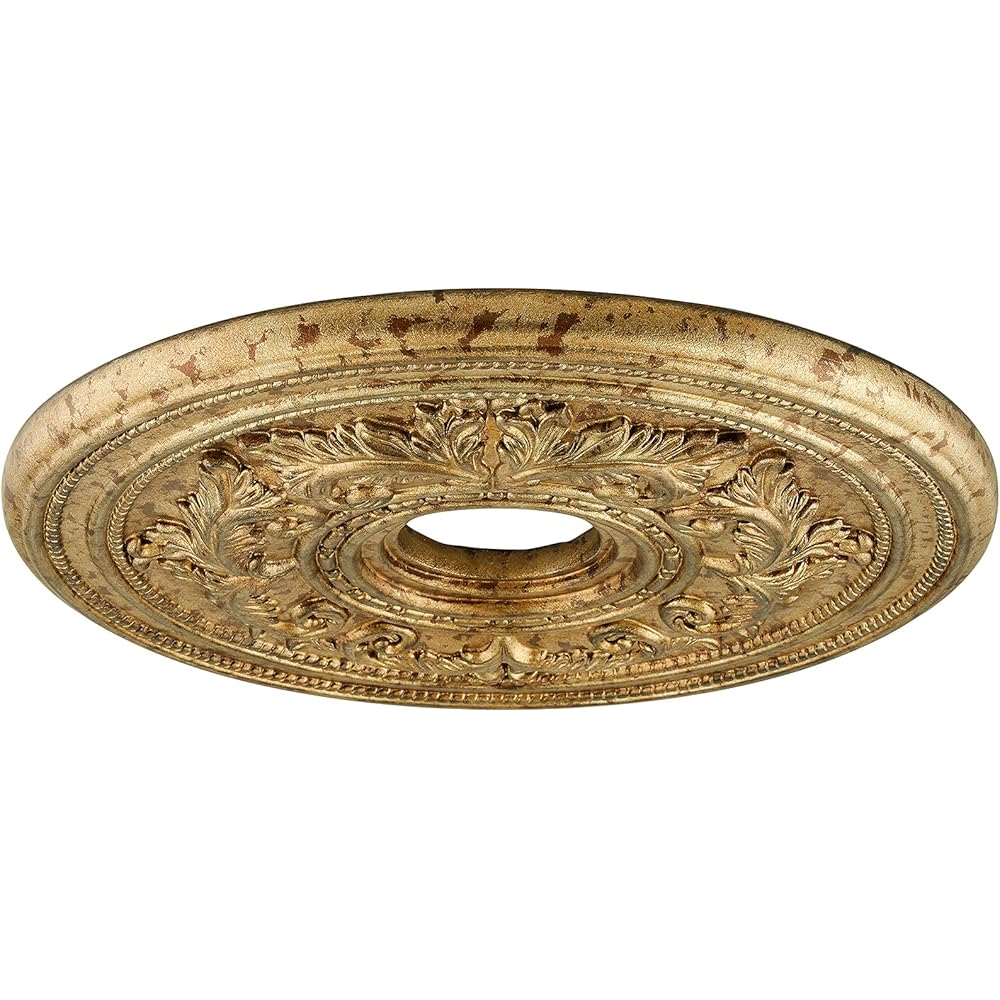 Livex Lighting, 8200-65, Ceiling Medallion, Hand Applied Vintage Gold Leaf with Gilded Accents, 22.k