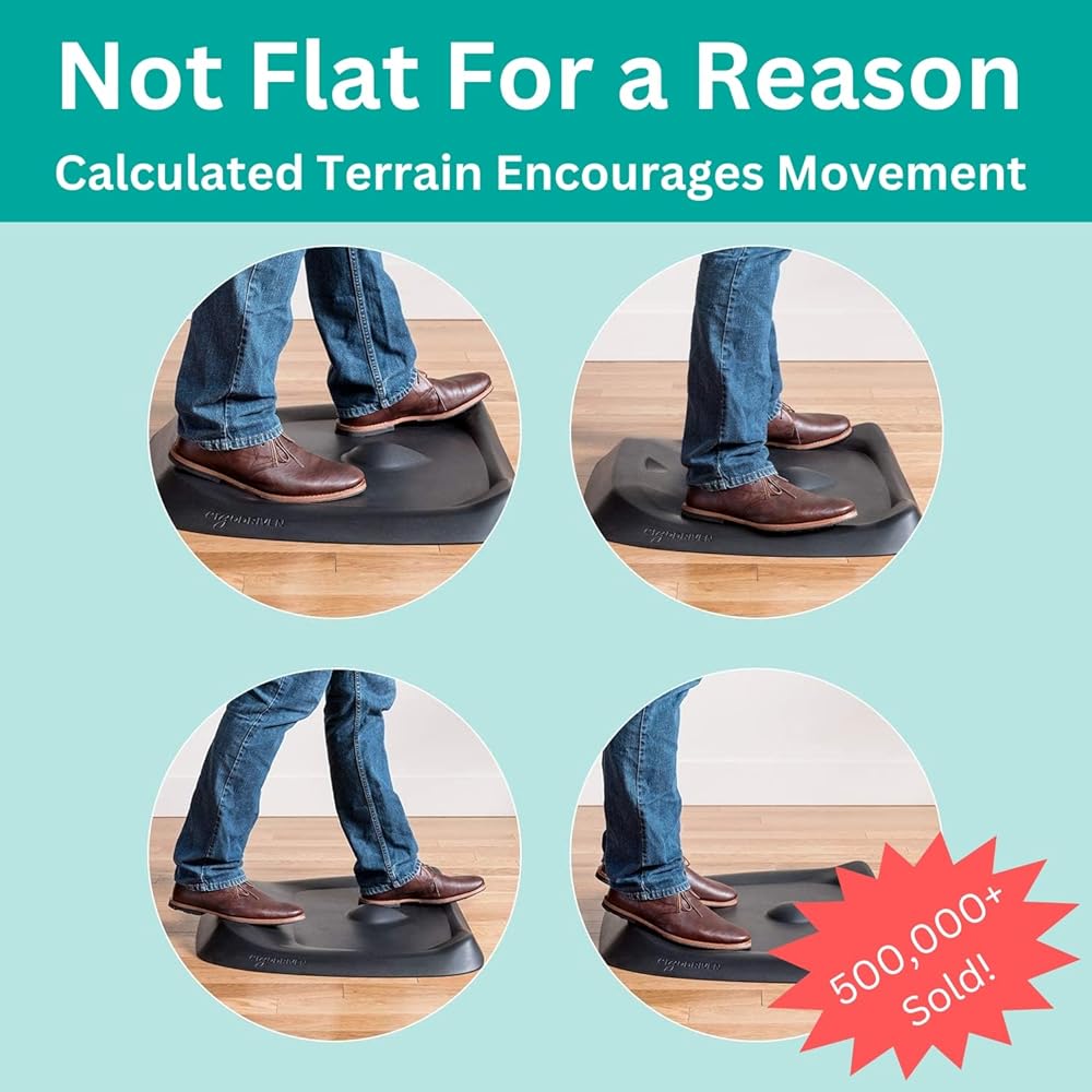 Topo Comfort Mat by Ergodriven | The Original Not-Flat Anti-Fatigue Standing Desk Mat with Calculated Terrain | Accessories | Obsidian Black : Home & Kitchen