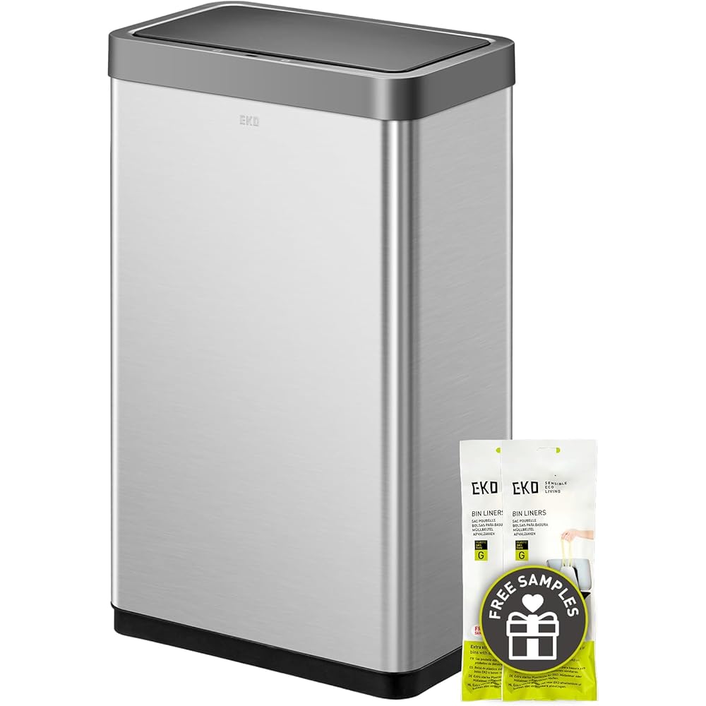 EKO Mirage X 80 Liter / 21.1 Gallons Motion Sensor Trash Can, Automatic Large Kitchen Trash Can Touchless, Stainless Steel : Home & Kitchen