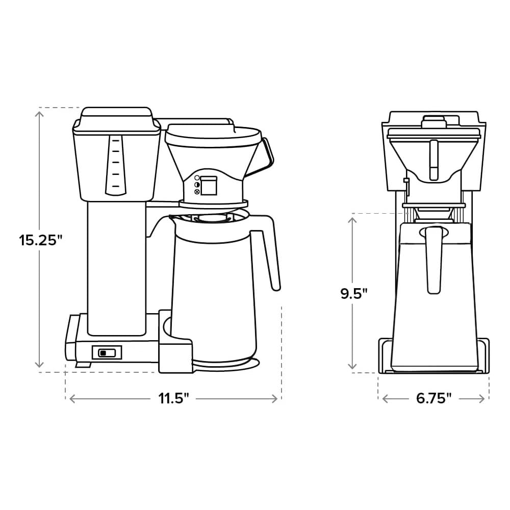 Technivorm Moccamaster 79112 KBT Coffee Brewer, 40 oz, Polished Silver