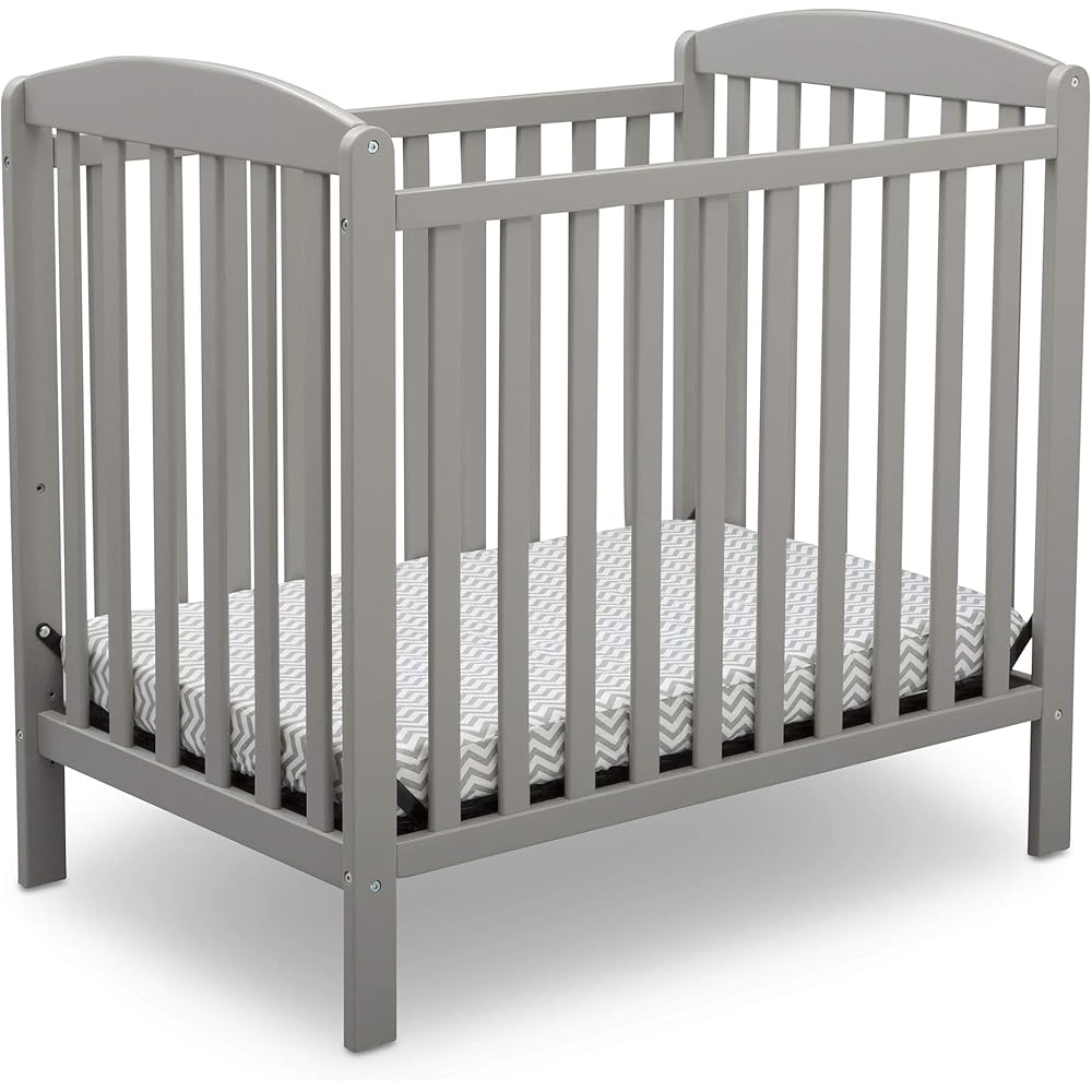 : Delta Children Emery Mini Convertible Baby Crib with 2.75-inch Mattress, Grey : Baby
