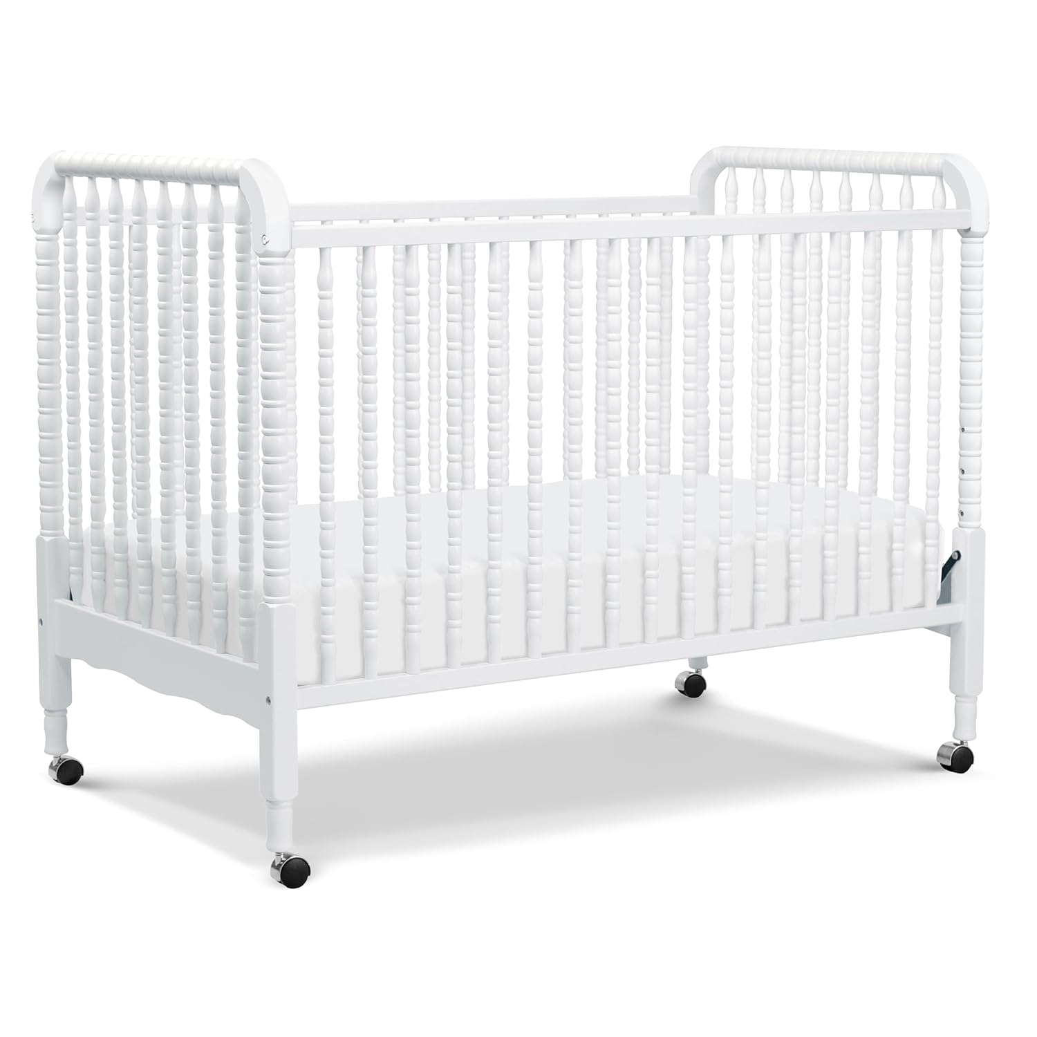 : DaVinci Jenny Lind 3-in-1 Convertible Baby Crib - GREENGUARD Gold Certified Portable Crib - Convertible Crib to Toddler Bed and Daybed - 4 Adjustable Heights - Easy to Assemble White Wooden Crib : Baby
