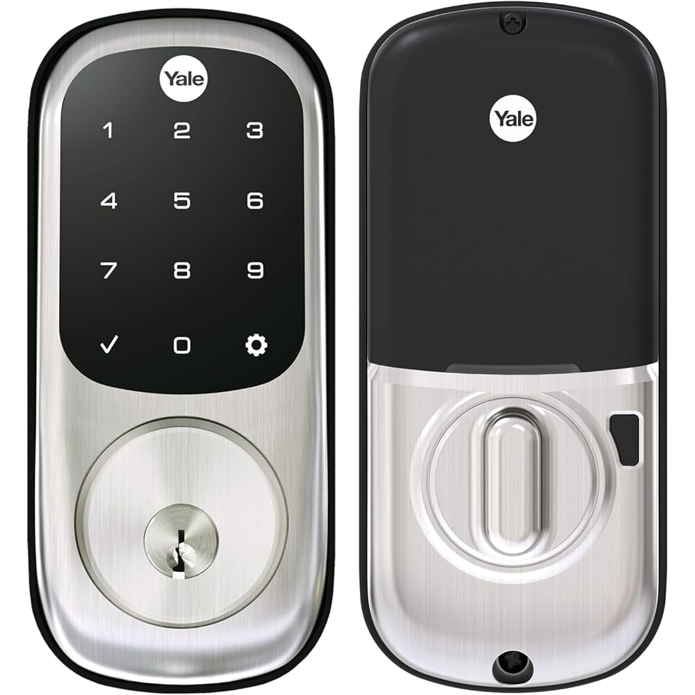 Yale Assure Lock Deadbolt, Satin Nickel Digital Touchscreen Keypad with Z-Wave and Backup Key for Front or Back Entry Door, YRD226-ZW2-619