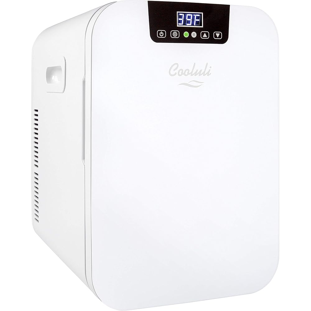 Cooluli 20 Liter Mini Fridge with Temperature Control - White Thermoelectric Cooler and Warmer for Bedroom, Office, Car, Dorm: Home & Kitchen