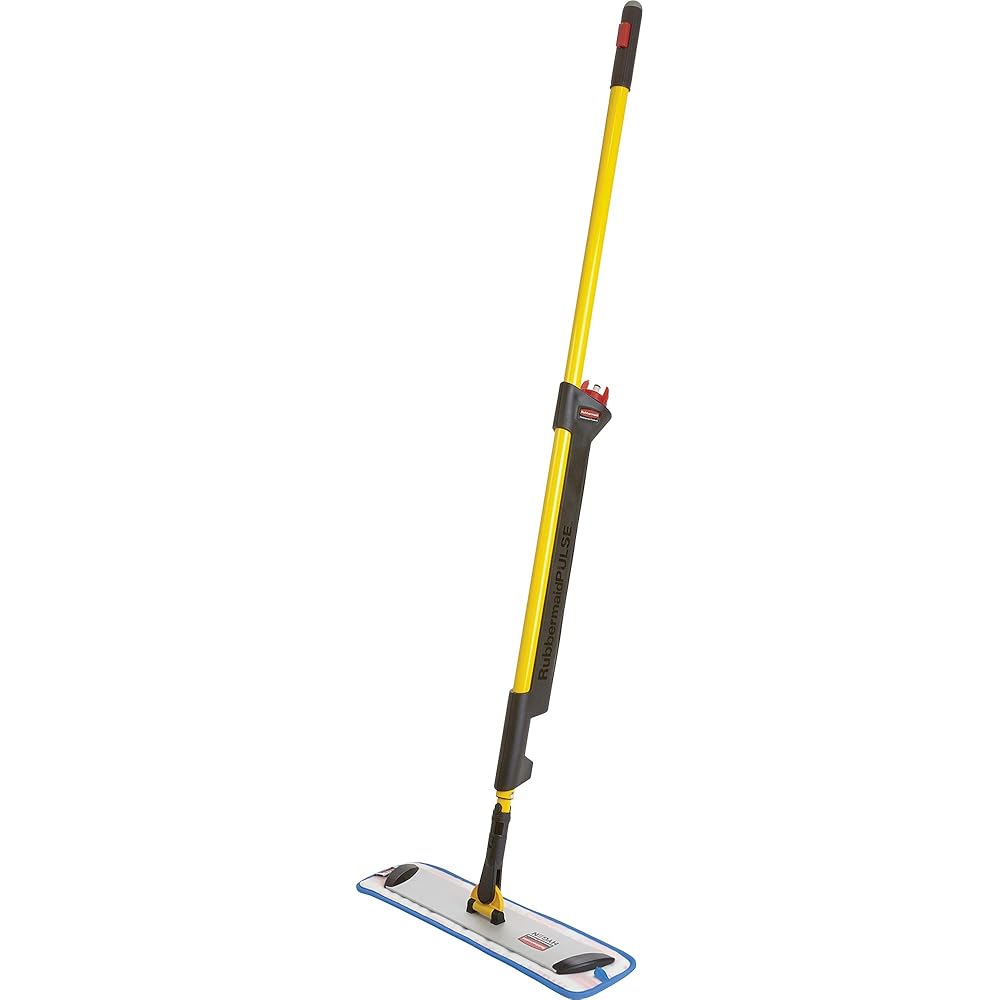 Rubbermaid Commercial Products HYGEN Pulse Single Sided Microfiber Spray Mop Kit for Hardwood/Tile/Laminated Floors Yellow Perfect for Kitchen/Lobby/Bathroom Cleaning : Health & Household