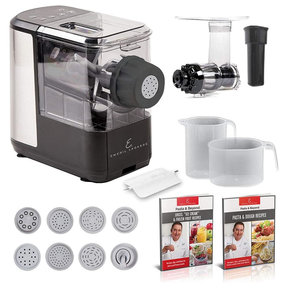 EMERIL LAGASSE Pasta & Beyond, Automatic Pasta Maker - 8 Pasta Shaping Discs, Black : Home & Kitchen