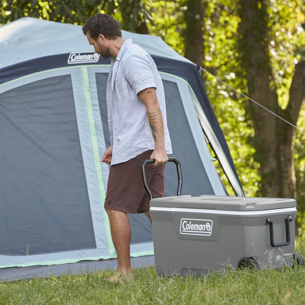 : Coleman Classic Series Insulated Portable Rolling Cooler with Wheels, Leak-Resistant Outdoor Hard Cooler Keeps Ice up to 5 Days, 100-Quart : Sports & Outdoors