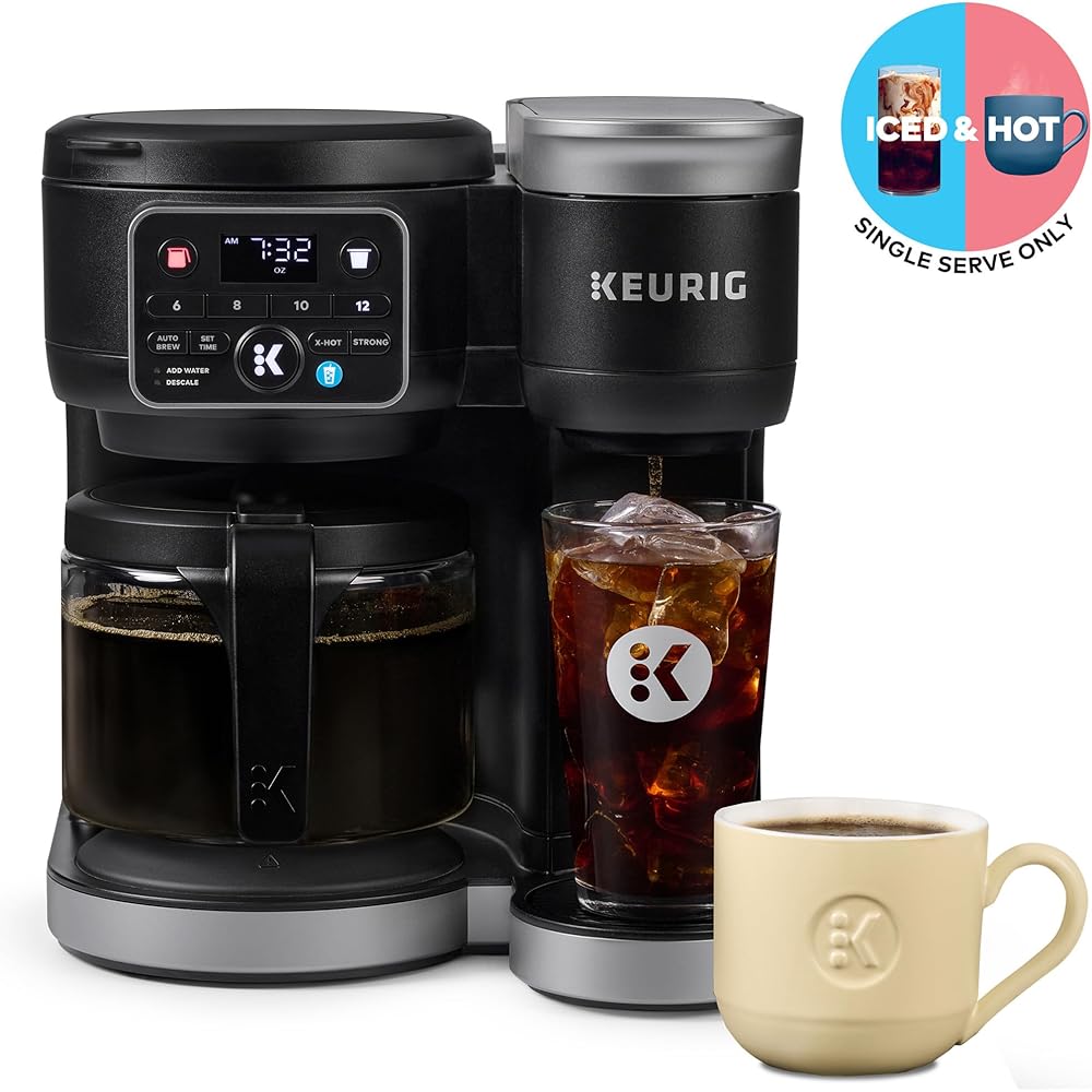 Keurig K-Duo Hot & Iced Single Serve & Carafe Coffee Maker, MultiStream Technology, 72oz Reservoir (Gen 2): Home & Kitchen