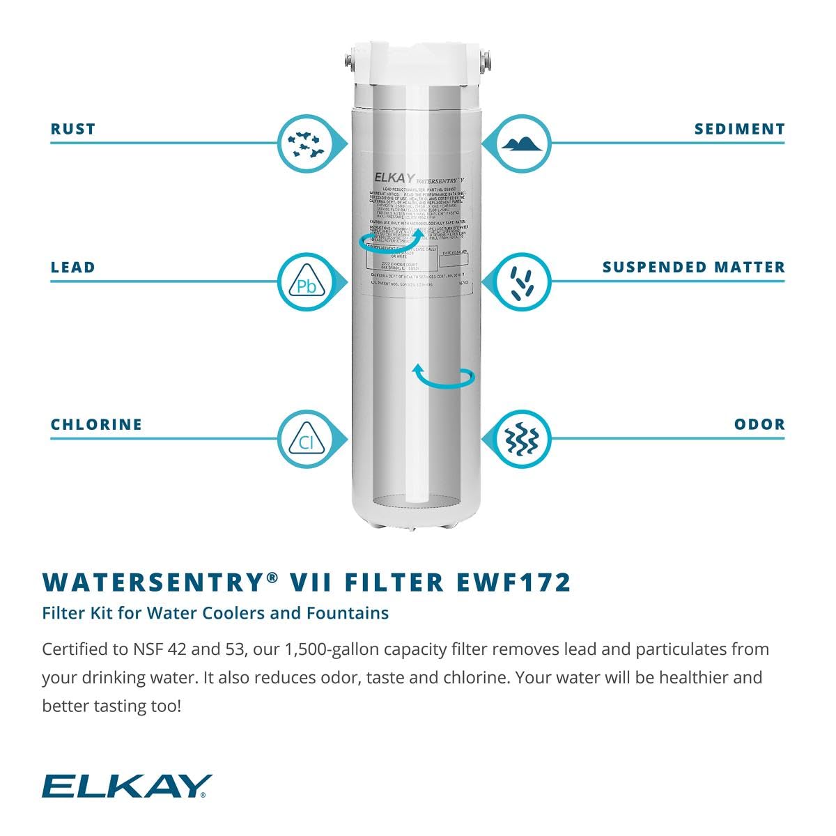 Elkay EWF172 WaterSentry VII Filter Kit for Elkay Coolers and Fountains - N/A : Tools & Home Improvement