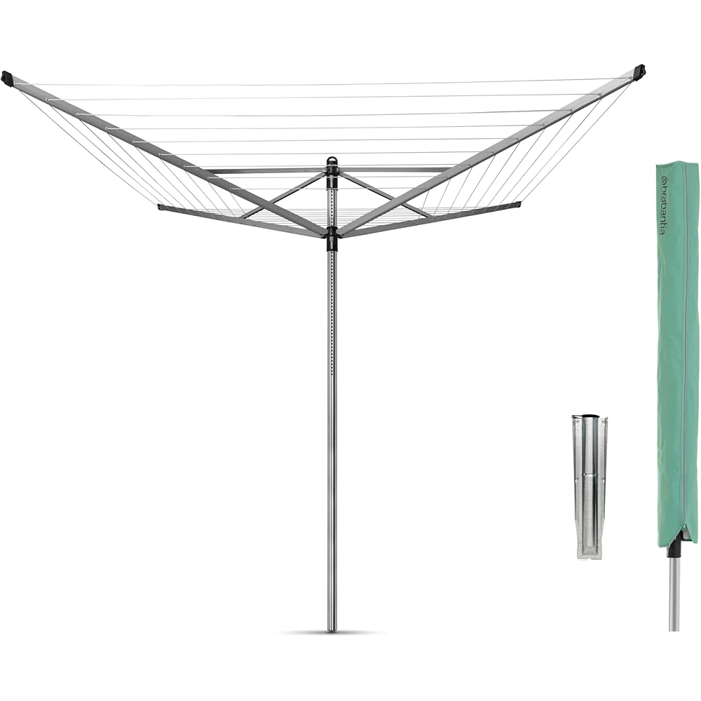 Brabantia Lift-O-Matic Outdoor 4 Arm Clothesline (197 ft/脴 1.8