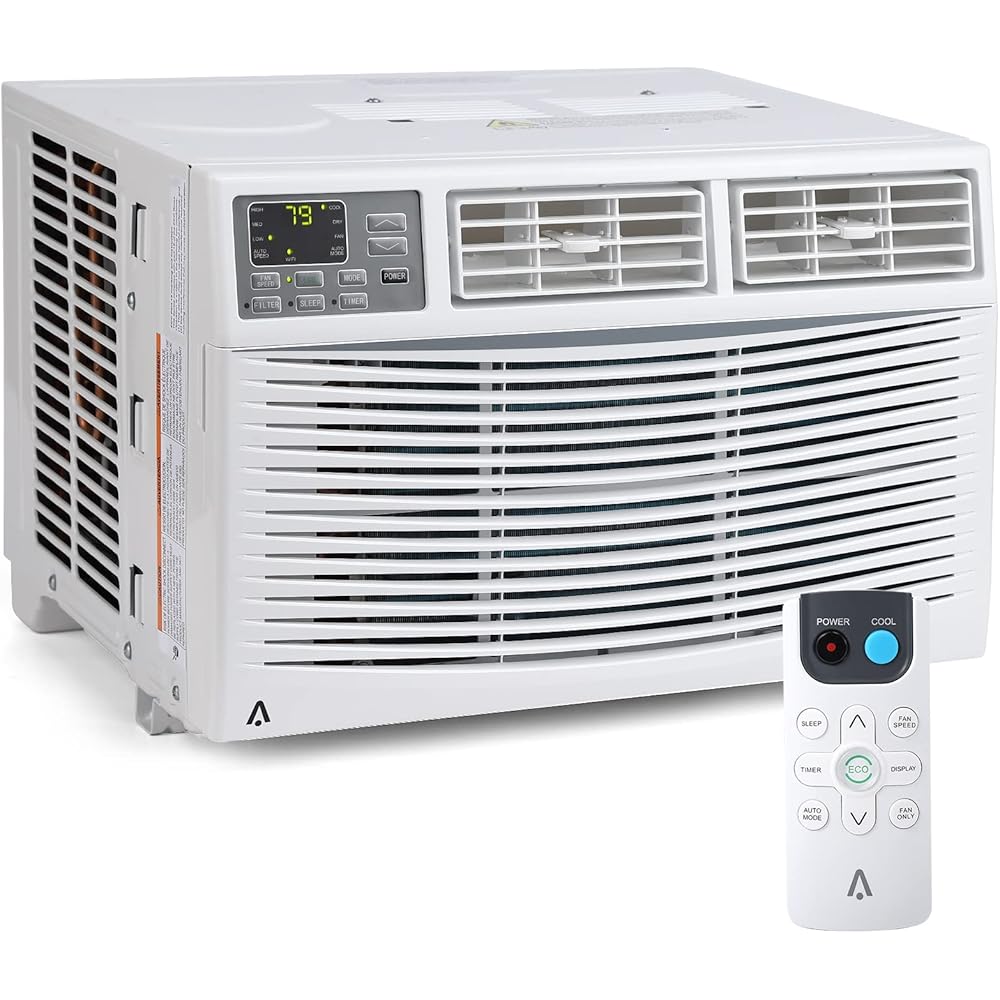 8,000 BTU Window Air Conditioner,Cool Rooms Up to 350 Sq.Ft.,Smart Window AC Unit with Smartphone App or Remote Control,3 Fan Mode,Sleep&ECO Mode,Washable Filter,for Bedroom Apartment Office,New R32 : Home & Kitchen