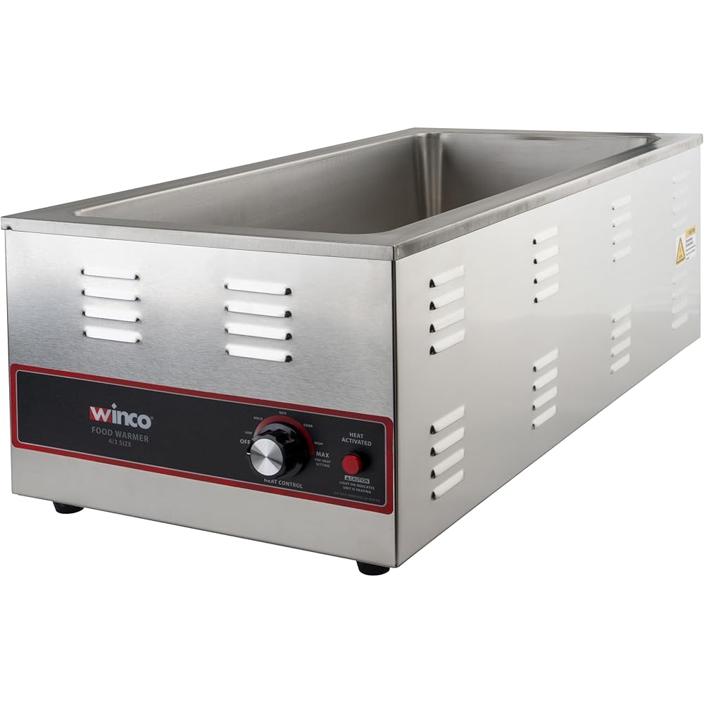 Winco Electric Portable Food Pan Warmer, 1500 W, 120V, 4/3 Size: Industrial & Scientific