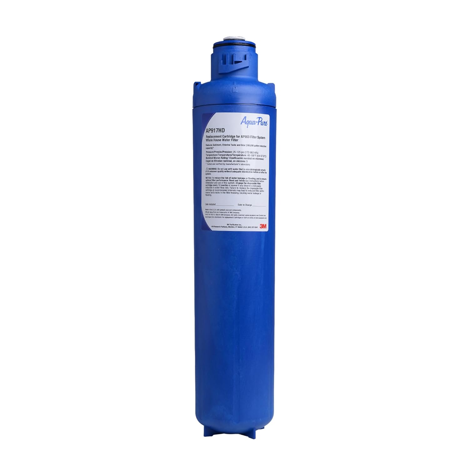 3M Aqua-Pure Whole House Water Filter, 3M Genuine Replacement Filter AP917HD for AP903 System, Quick Change Filter Design, Reduces Chlorine, Taste and Odor, Sediment, Dirt and Rust: Tools & Home Improvement