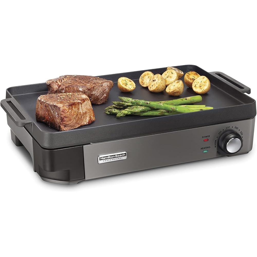 Hamilton Beach Professional Cast Iron Indoor Electric Grill & Griddle, 10