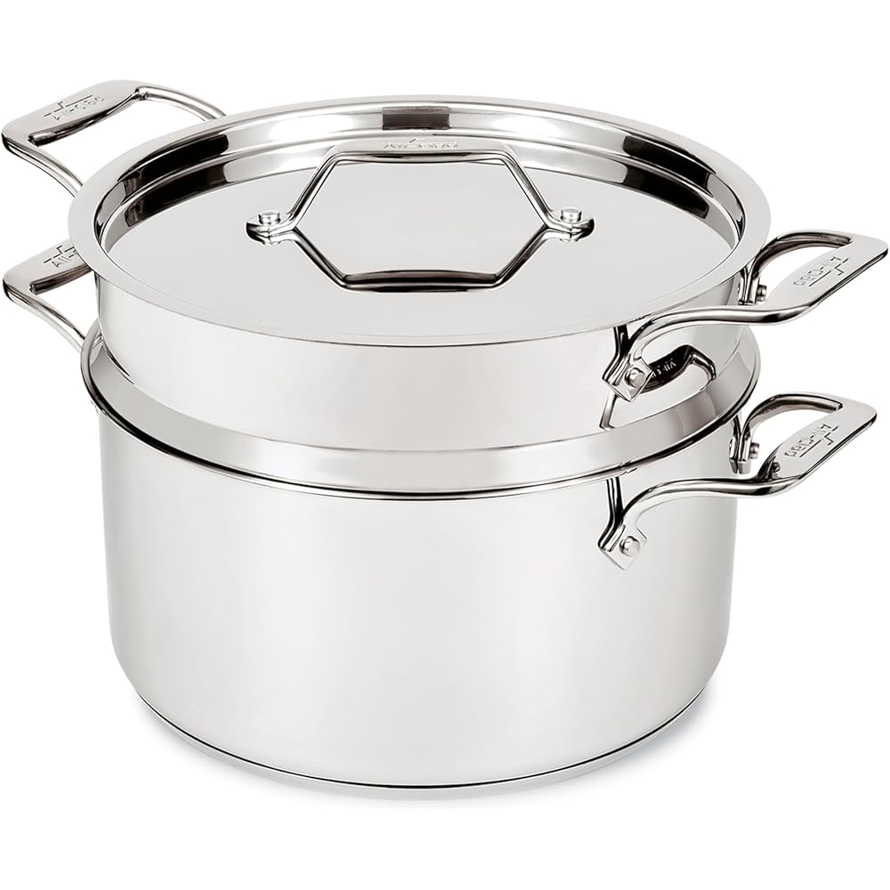 All-Clad Stockpot 8 qt Stainless Steel Multipot With Insert & Lid, Stainless Steel Pot, Induction, Oven Broiler Safe 600F Skillet, Professional Cookware, Silver: Home & Kitchen