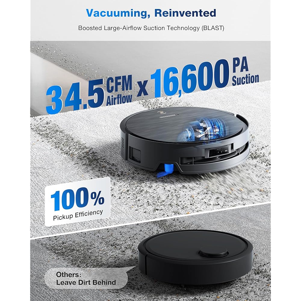 - ECOVACS DEEBOT X9 PRO Omni Robot Vacuum and Mop, Blast™ 16,600Pa Suction, OZMO Roller Instant Self-Washing Mopping, ZeroTangle™ 3.0, Triple Lift System, AI Smart Navigation, Hands-Free Omni Station