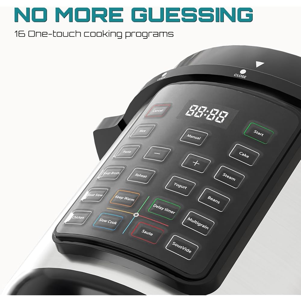 OLIXIS Electric Pressure Cooker 8 Quart Stainless Steel Multi Cooker Electric for Pressure 16-in-1 Rice, Steamer, Yogurt Maker, Slow Cook,Meat Stew, Cake, Saute, Multigrain: Home & Kitchen