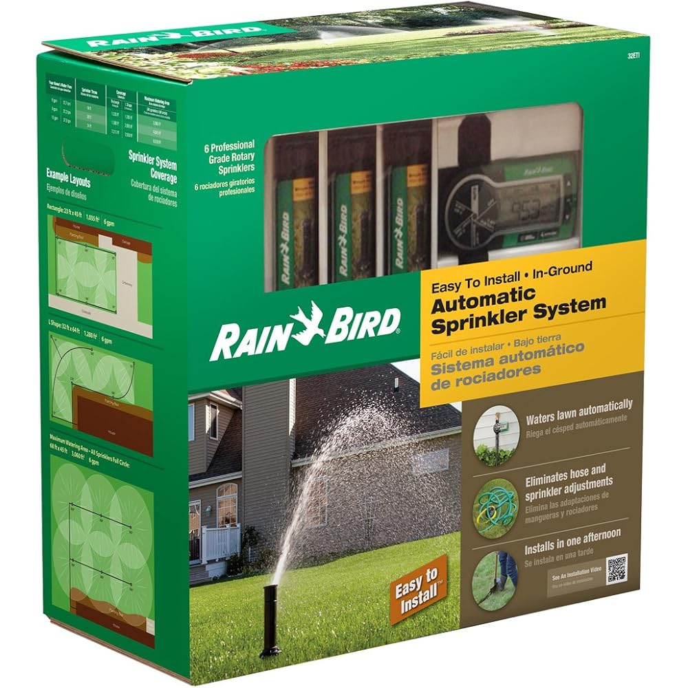 : Rain Bird 32ETI Easy to Install In-Ground Automatic Sprinkler System Kit : Patio, Lawn & Garden