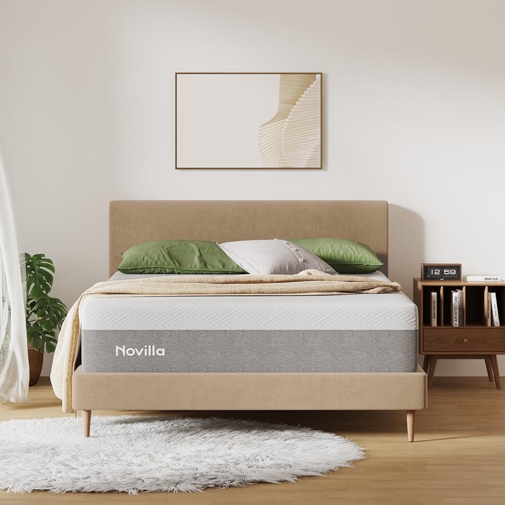 Novilla Queen Size Mattress, 12 Inch Gel Memory Foam Mattress for Cool Night & Pressure Relief, Medium Plush Feel with Motion Isolating, Bliss : Home & Kitchen