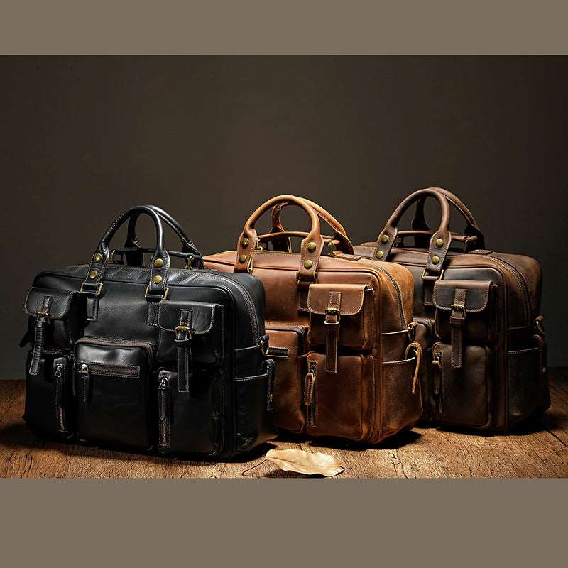 Men's Luxury Large Capacity Leather One Shoulder Messenger Bag