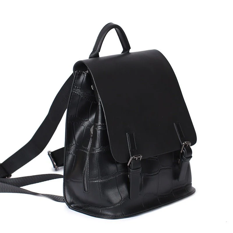 Women's Genuine Leather Assorted Color Simple Backpack