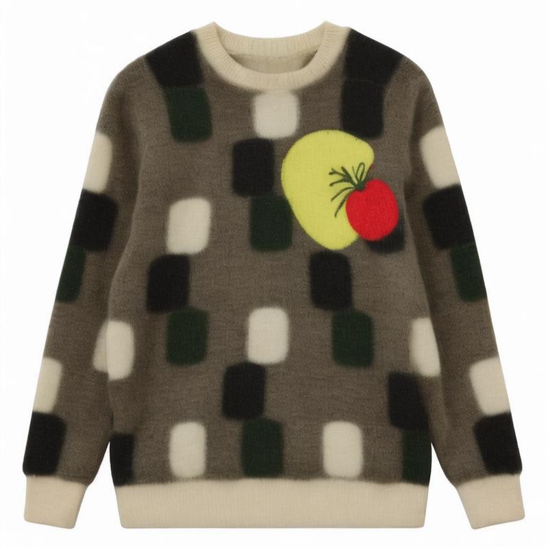 new collection of casual vintage geometric jacquard cotton overs jumper young fashionable knit sweaters