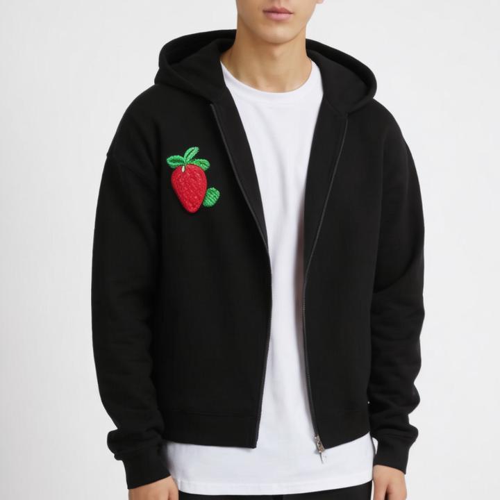 men's hoodies oversize double zip functional hoodies streetwear drop shoulder heavyweight blank zip hoodie for men