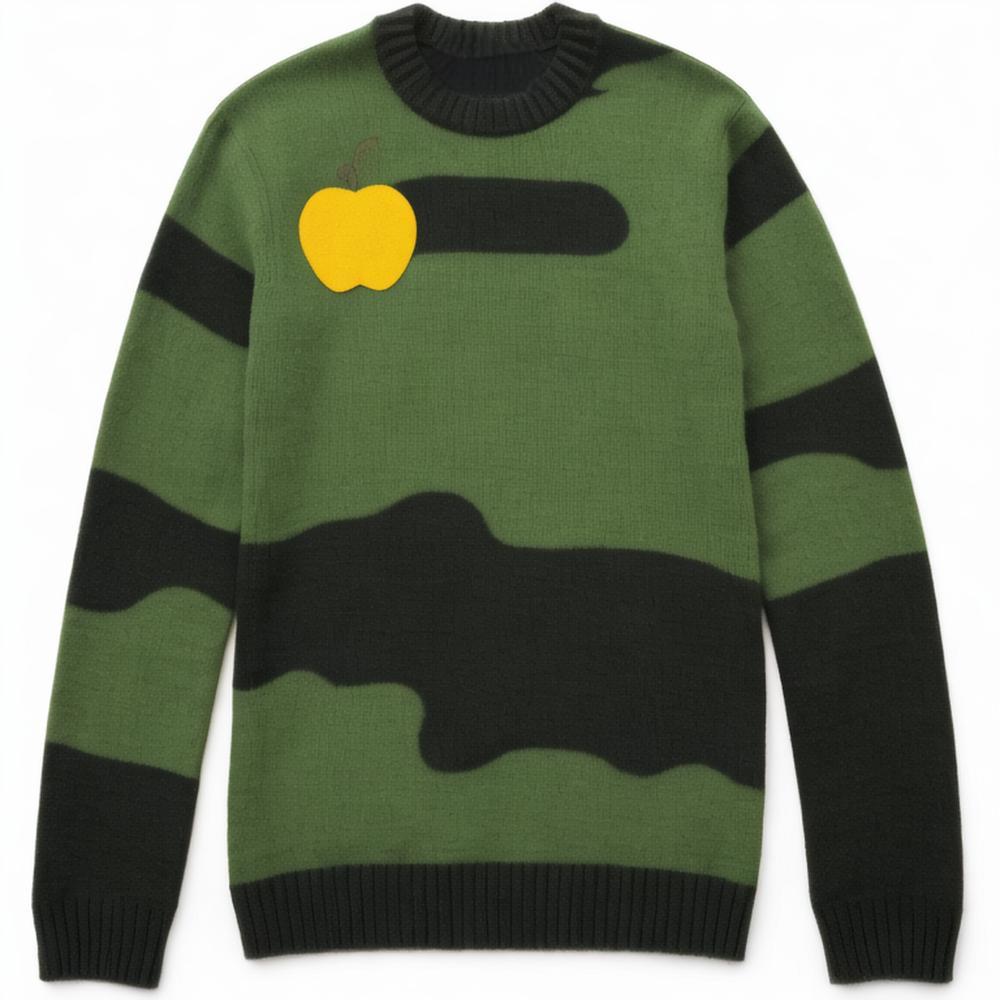 men mohair sweater Fuzzy Jacquard Pattern pullover knit jumper crew neck knitwear winter mohair knitt sweater men